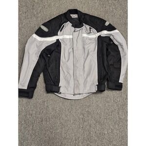 Tourmaster Series 2 Jacket Mens Small Gray Black Rainguard Motorcycle Riding Pad